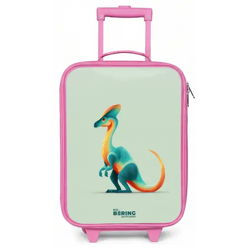 Elegante dino met kam Kinderkoffer - Roze klein -zz3dotto
