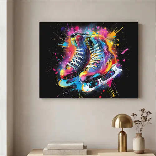 Graffiti - Sport - Schaatsen - Verf Textielframe - compleet frame klein -sfeer2