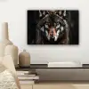 Dieren - Wolf - Portret - Zwart - Bruin canvas 2cm klein -sfeer6