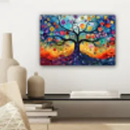 Kunst - Levensboom - Bloemen - Hippie canvas 2cm klein -sfeer6