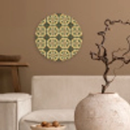 Ornament - Patroon - Groen Wandcirkel kunststof plaat 5mm dik klein 188 -sfeer1