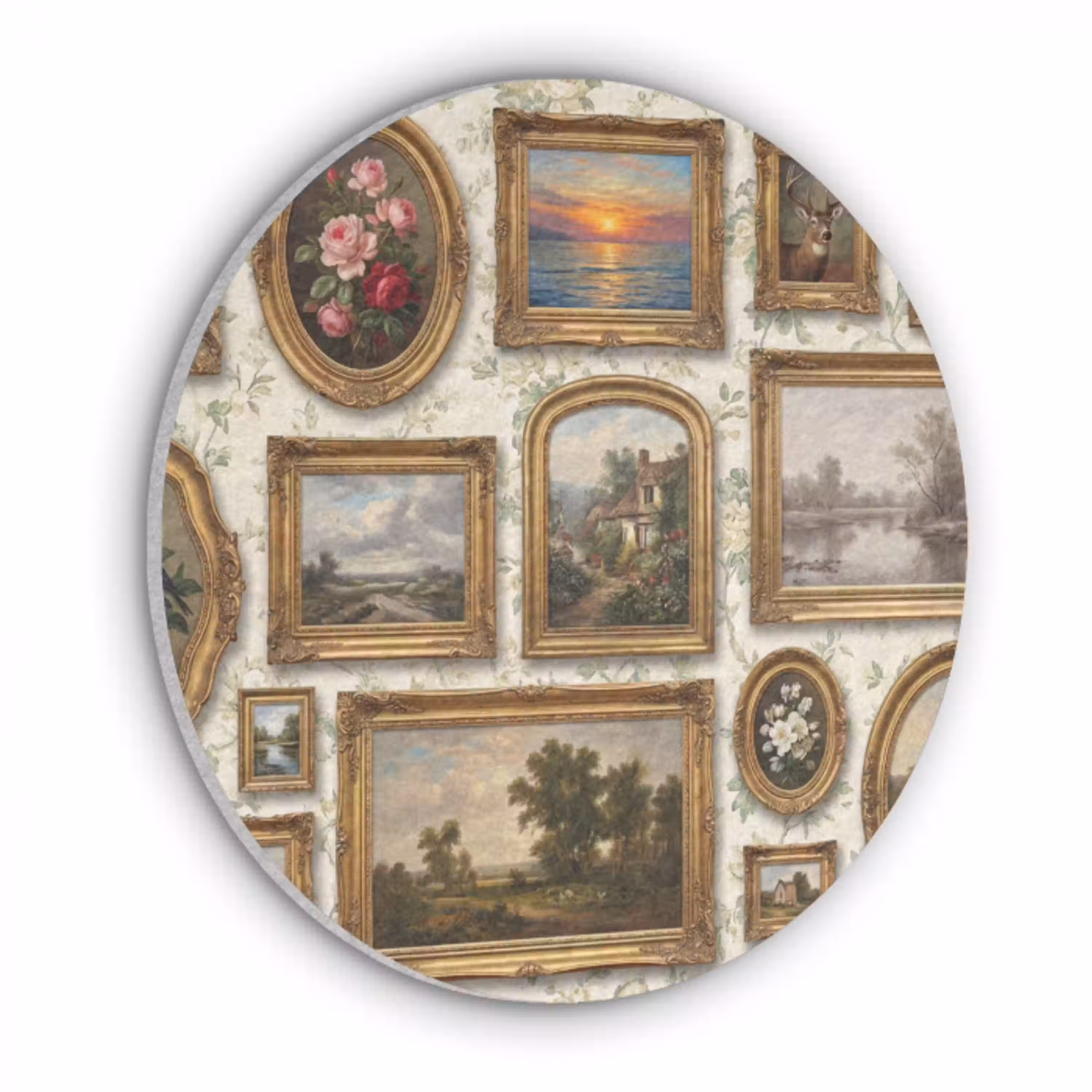 Bloemen - Roze - Stilleven - Klassiek Akoestische PET Vilt - Rond klein -3d