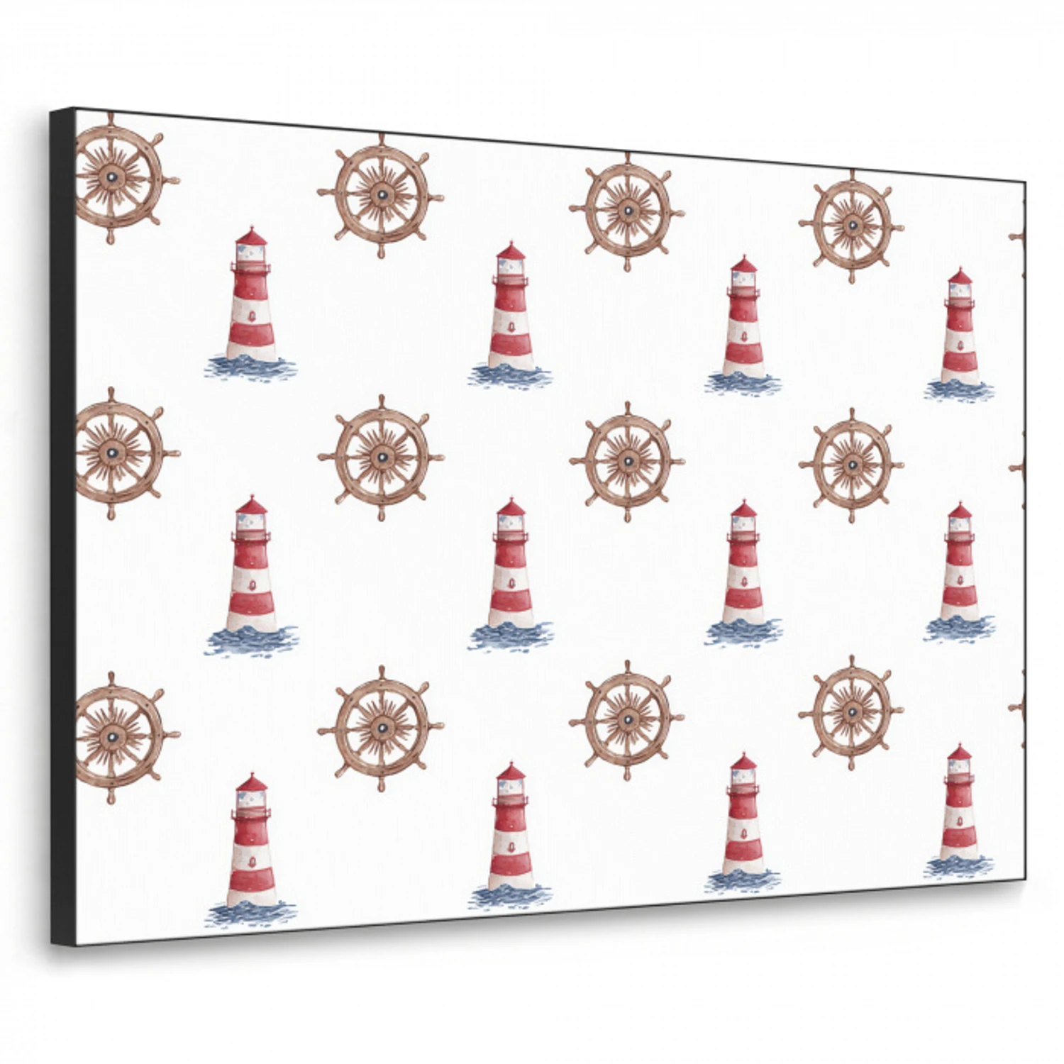 Nautisch - Klassiek - Rood Textielframe zwart klein 947 -3d