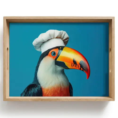 Toekan - Papegaai - Vogel - Koksmuts Dienblad Rechthoek middel -z3d_shopping