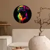 Puck - Hond - Verf - Kleuren Wandcirkel behangsticker klein -sfeer1