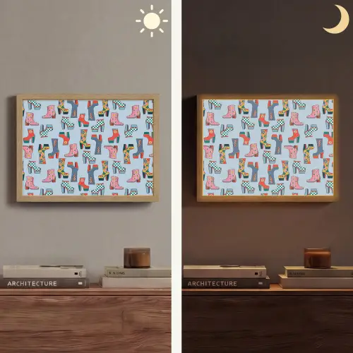 Laarzen - Patroon - Disco Light Box met batterij (Wandlamp) middel 907 -sfeer3