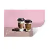 Koffiebekers - Deksel - Verf - Textuur Muursticker klein -3d