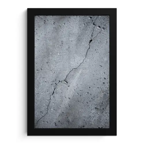 Beton - Grijs - Scheur fotolijst zwart zonder passe partout klein -3d