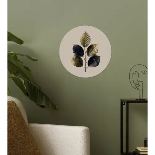 Beukenbladeren - Bruin - Groen - neutraal Wandcirkel behangsticker klein -sfeer2
