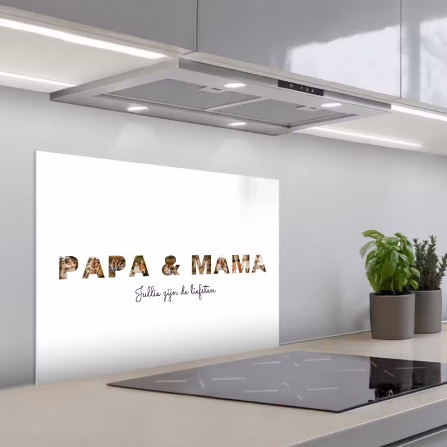 Gepersonaliseerd spatscherm - Papa & Mama - Lettercollage