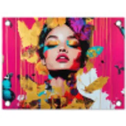 Vrouw - Abstract - Kleurrijk tuinposter los doek klein -3d