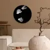 Orchidee - Bloemen - Zwart - Wit - Stilleven Wandcirkel kunststof plaat 5mm dik klein -sfeer1