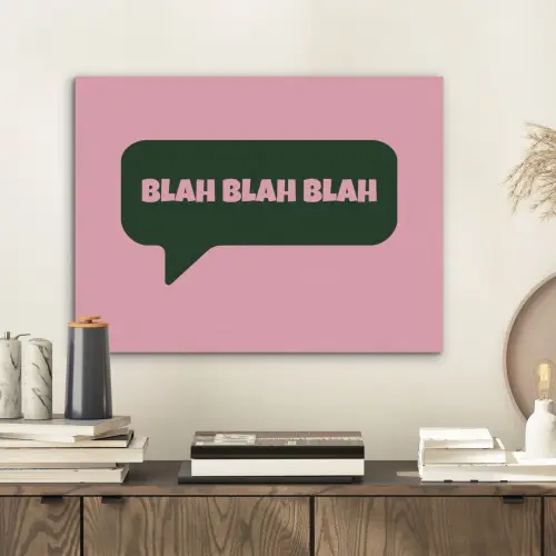 Roze - Tekstwolk - Groen - BLAH BLAH BLAH PET vilt klein -sfeer1