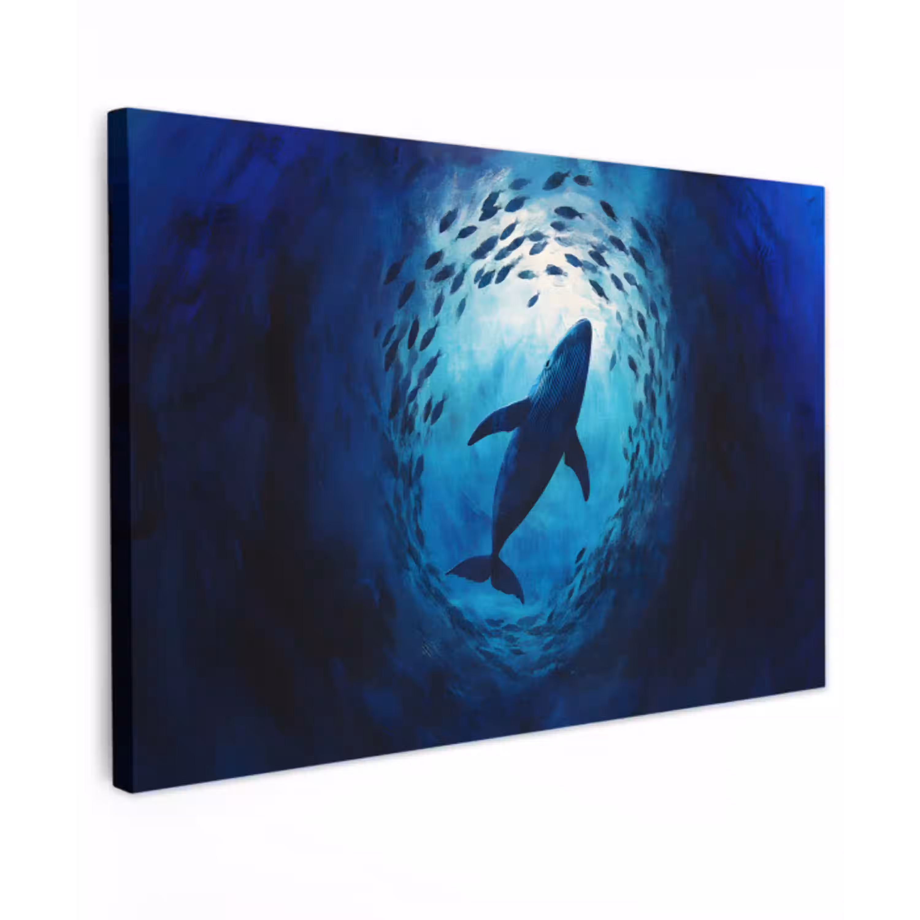 Walvis - Vissen - Donkerblauw canvas 2cm klein -z3d