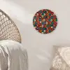 Bruin - Retro - Disco - Patroon Wandcirkel kunststof plaat 5mm dik klein 188 -sfeer5