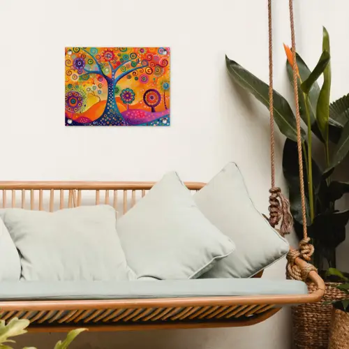 Boom - Levensboom - Abstract - Kleurrijk tuinposter los doek klein -sfeer7