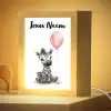 Zebra - Baby - Dieren - Roze ballon Light Box met kabel (Kinderlampje) klein -zzzz_3d_website