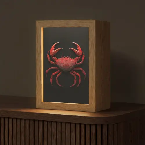 Krab - Rood - Vissen - Schaaldieren Light Box met kabel (Tafellamp) klein -z3d_website