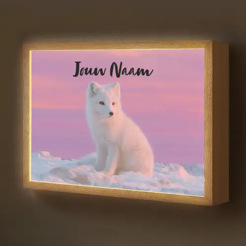 Poolvos - Sneeuw - Roze Light Box met batterij (Wandlamp kind) middel -z3d_website