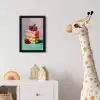 Taartje - Aardbeien - Glazuur - Kleurrijk fotolijst zwart zonder passe partout klein -usfeer4_kinderkamer
