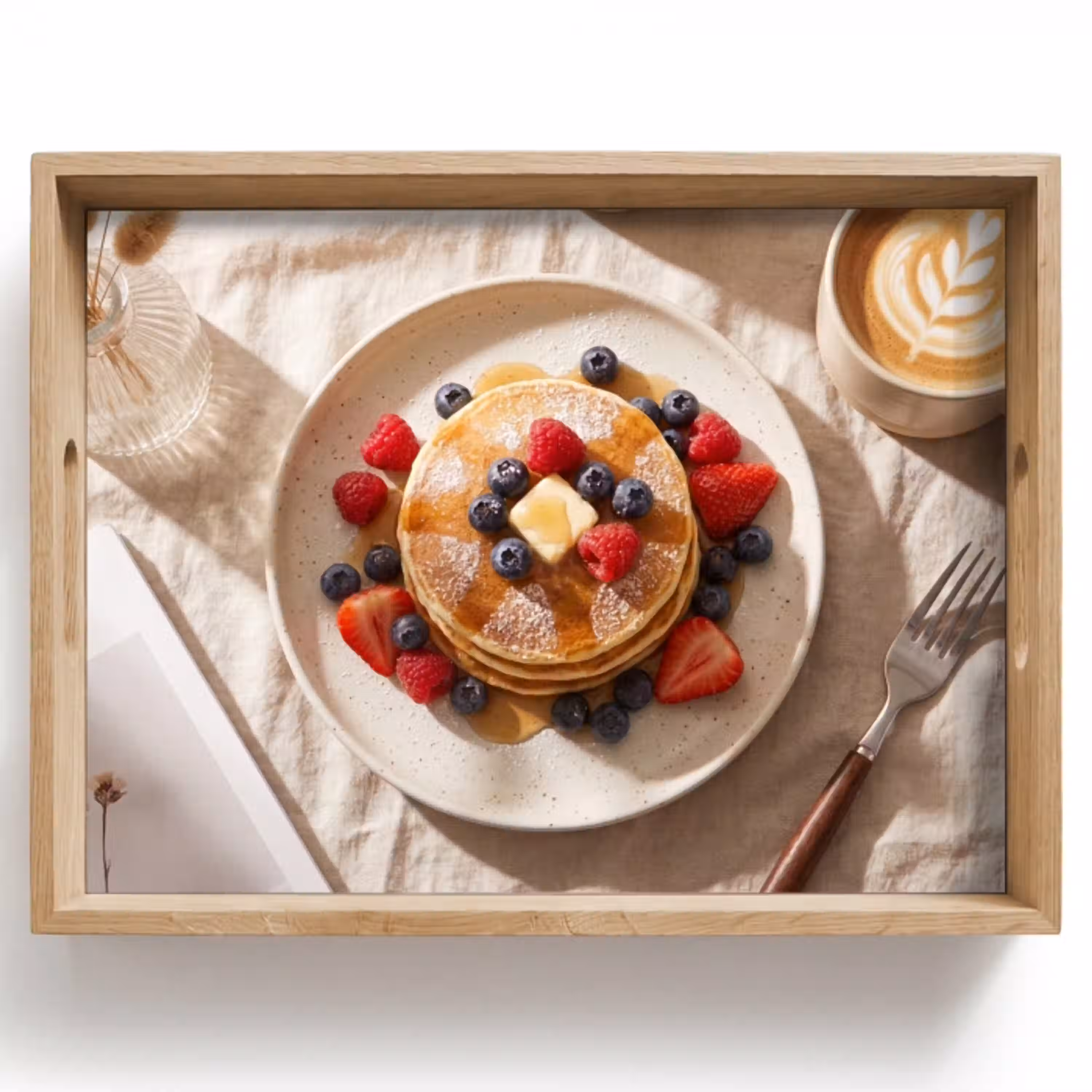 Pannenkoeken - Bessen - Ontbijt - Modern - Beige Dienblad Rechthoek middel -z3d_shopping