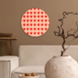 Patroon - Sterren - Rood Wandcirkel kunststof plaat 5mm dik klein 188 -sfeer1