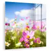 Bloemen - Wei - Paars - Gras - Wit - Wolken - Blauw plexiglas 5mm klein -zzzproduct_nieuw