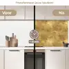 Industrieel - Textuur - Goud keuken achterwand 2 middel 871 -voor-na2_NL