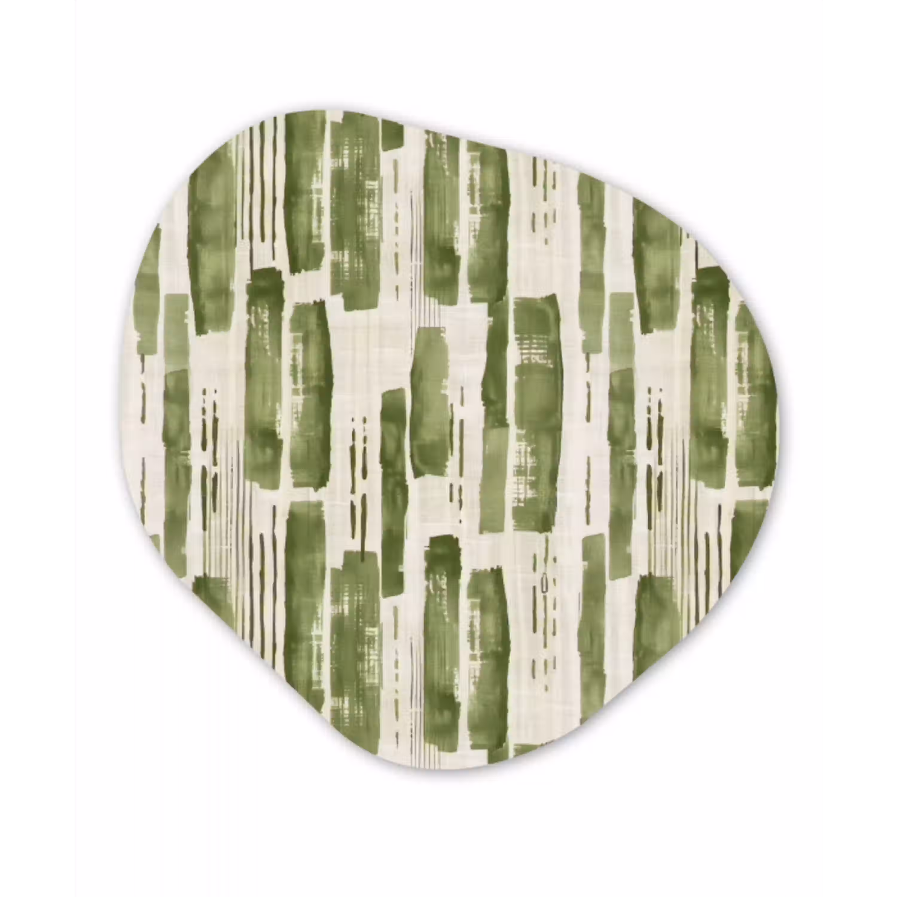 Groen - Abstract - Penseelstreken - Linnen - Patroon Wandcirkel Organisch Forex 3mm klein 629 -3d
