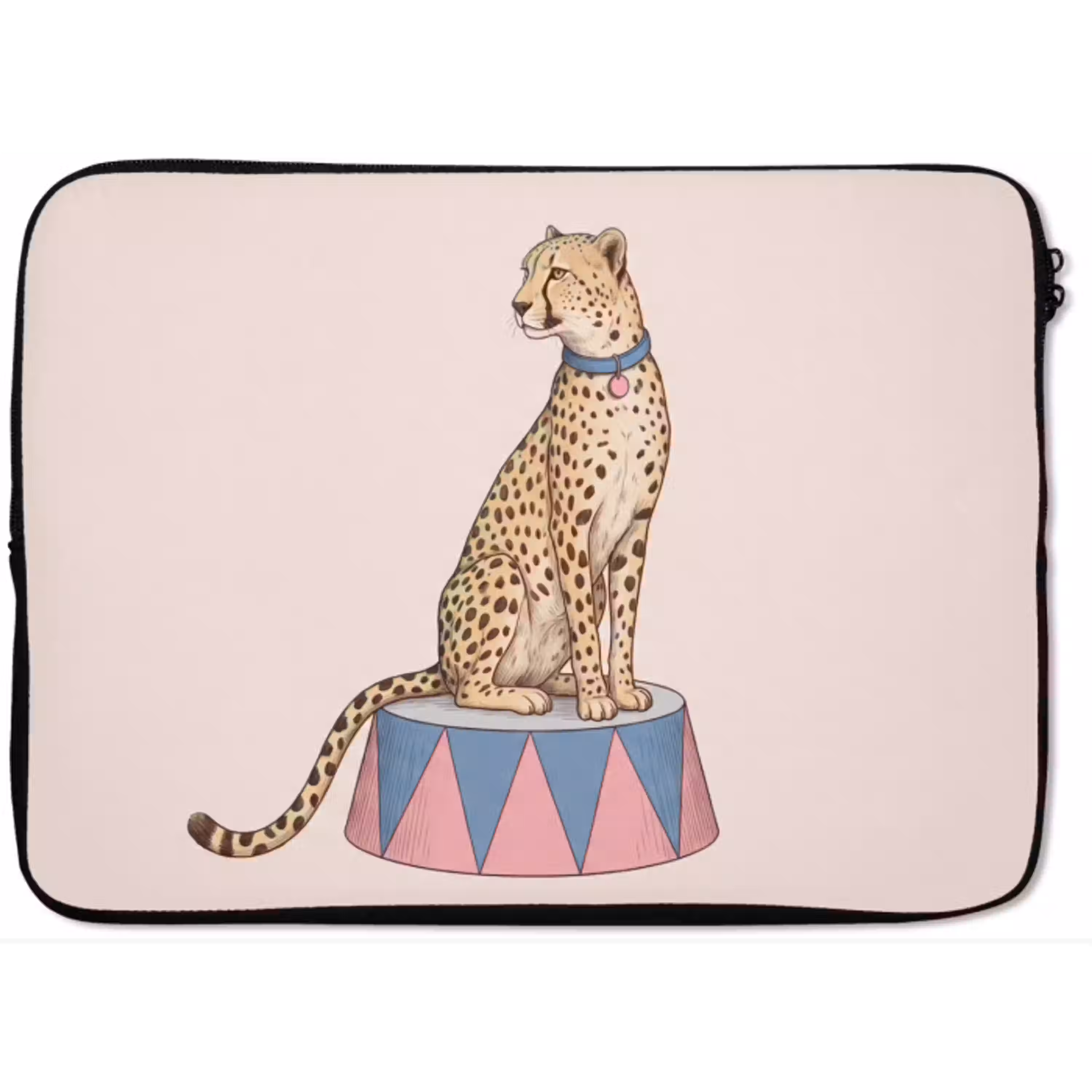 Dieren - Circus - Illustratie - Vintage - Roze laptophoes neopreen klein -zkaufland3dotto