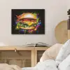 Hamburger - Graffiti - Verf - Kleurrijk - Eten - Abstract PET vilt klein -sfeer3