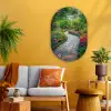 Park - Bloemen - Tuin Wandcirkel Ovaal Glas middel -sfeer4