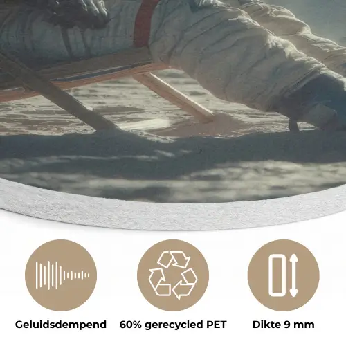 Astronaut - Kat - Glas - Stoel Akoestische PET Vilt - Rond klein -closeup_NL