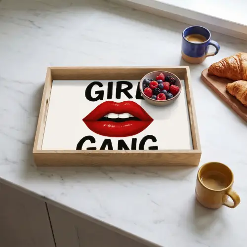 Lip - Girl - Rood - Letters Dienblad Rechthoek middel -sfeer2