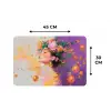 Abstract - Vrouw - Bloemenkroon - Goud Placemat vinyl groot -specs