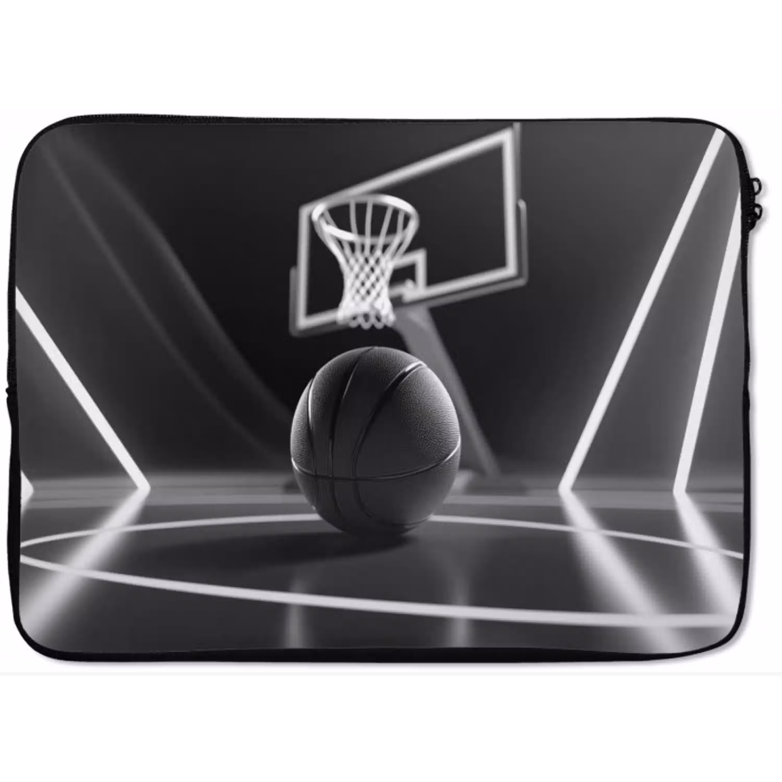 Basketbal - Basketbalveld - Lichtlijnen laptophoes neopreen klein -zkaufland3dotto