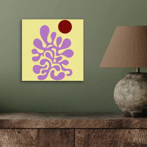 Koraal - Cirkel - Abstract - Geel aluminium wit klein -sfeer2