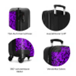 Panterpatroon in paars en zwart NBS - Handbagage koffer - Volwassenen Unisex middel zzzzzzzbolletjes_DE