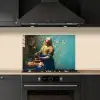 Melkmeisje - Amandelbloesem - Van Gogh - Vermeer - Schilderij - Oude meesters keuken achterwand spatscherm klein -sfeer1