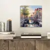 Brug - Stad - Huizen - Boot aluminium wit klein -sfeer1
