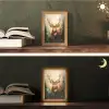 Hert - Geverfd - Gewei - Bruin Light Box met kabel (Tafellamp) klein -sfeer3