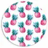 Ananas - Roze - Wit Wandcirkel plexiglas klein 852 -3d