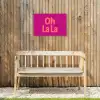 Oh la la - Luipaardprint - Roze Tuinposter op houten frame 2 cm dik klein -sfeer4