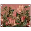 Kolibries - Bloemen - Groen - Roze tuinposter los doek klein -3d