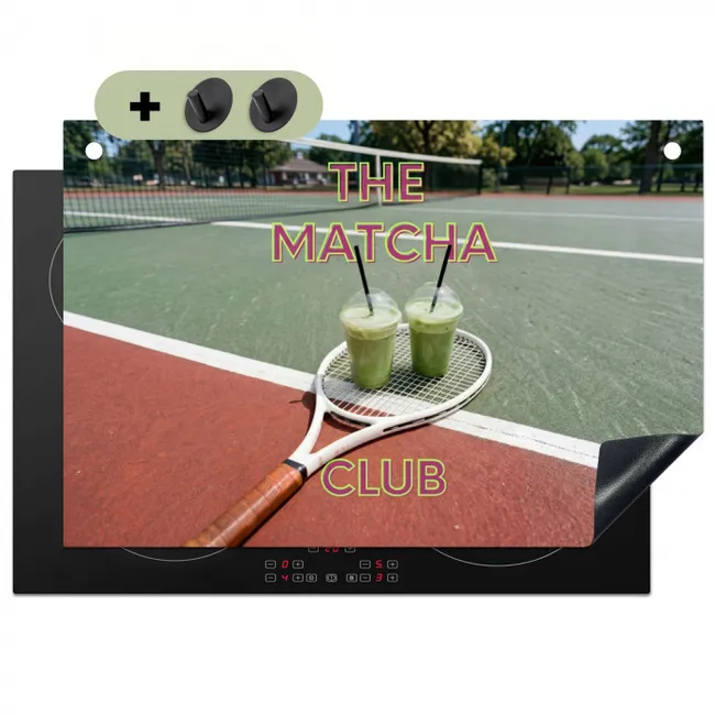 Inductiebeschermer & spatscherm (2in1) - Matcha Club - Tennis - Matcha