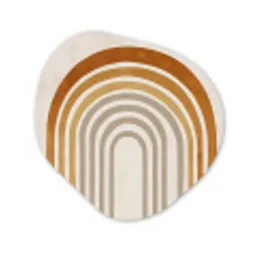 Minimalistisch - Boog - Lijnen - Beige Wandcirkel Organisch Forex 3mm klein -3d