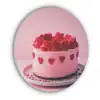 Taart - Hart - Roze Akoestische PET Vilt - Rond klein -3d