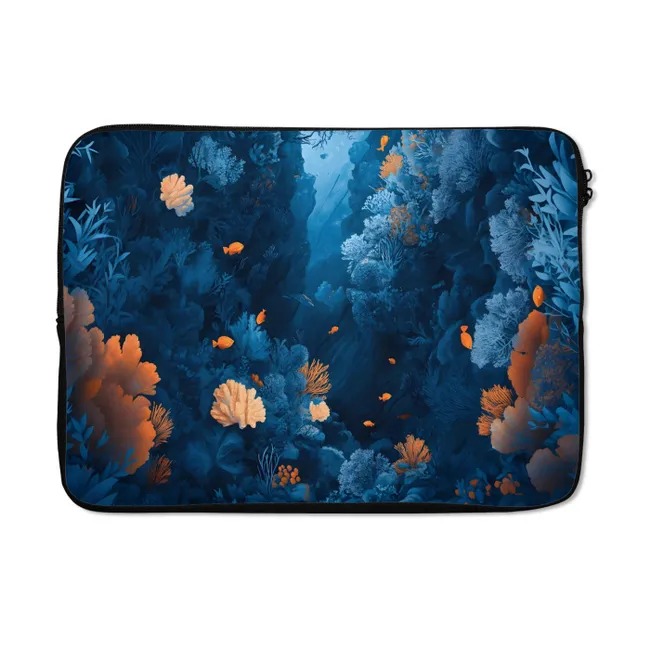 Laptophoes Koraalrif - Vissen - Oceaan - Blauw