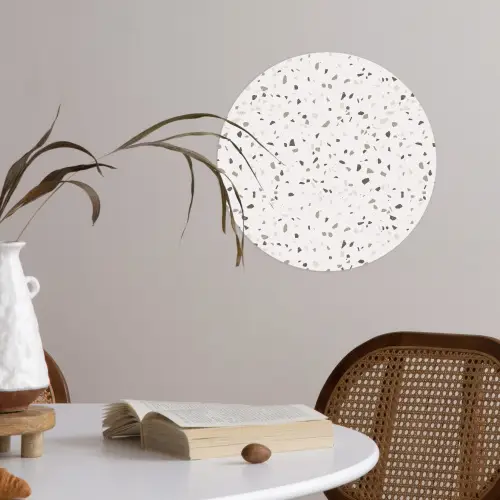 Terrazzo -  Patroon  -  Créme Wandcirkel behangsticker klein 186 -sfeer3