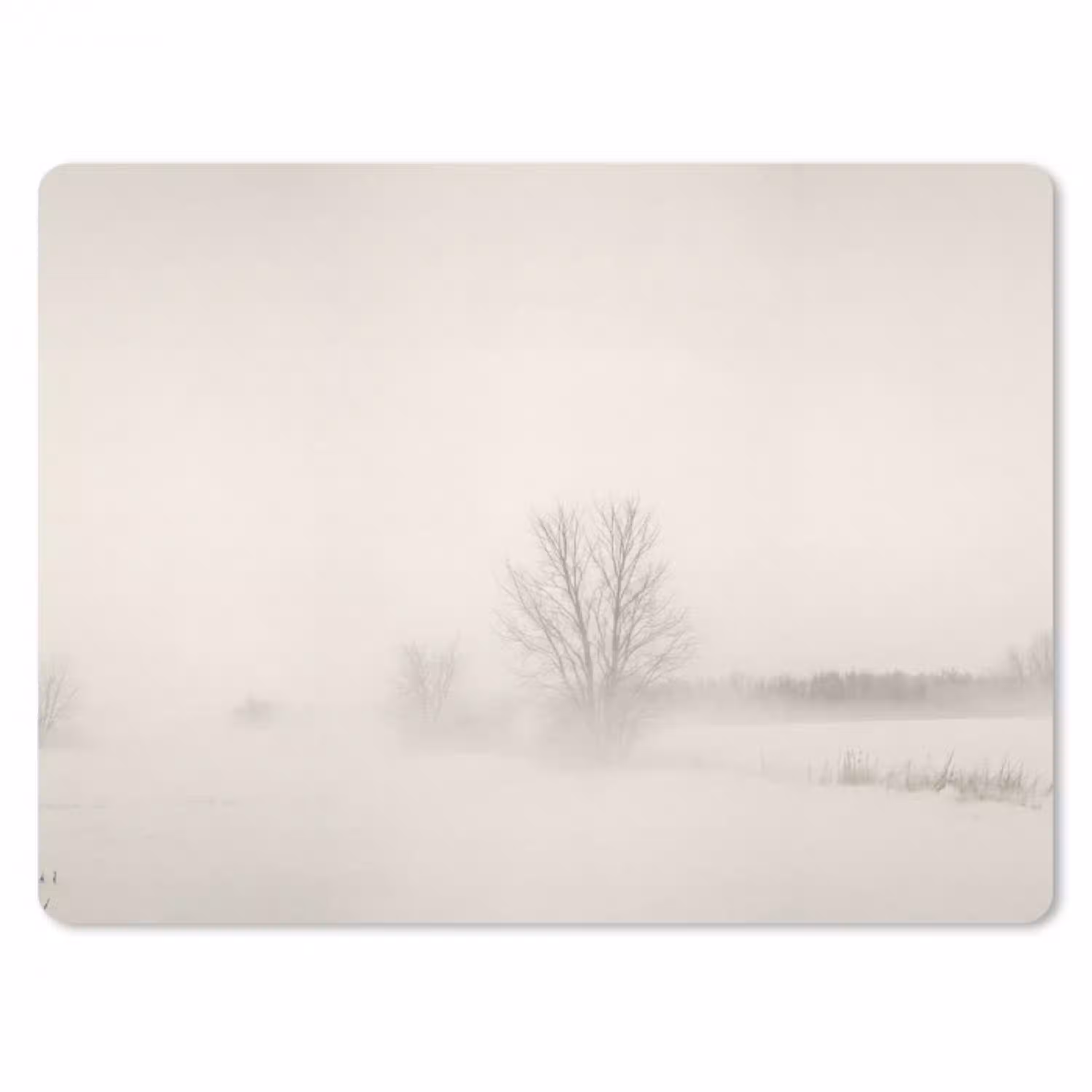 Boom - Mist - Sneeuw - Winter - Minimalistisch muismat rubber klein -3d